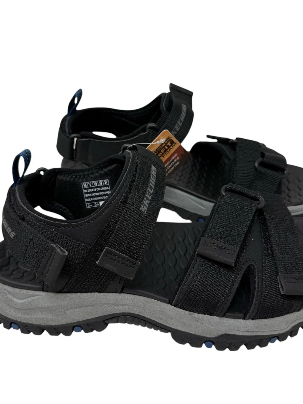 Skechers Prewitt Rio Men’s Size 10 Sandals Relaxed Fit Luxe Foam Black New